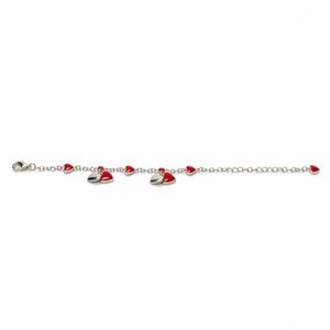 🧚🏻‍♀️ Charming Red and Silver Heart Bracelet